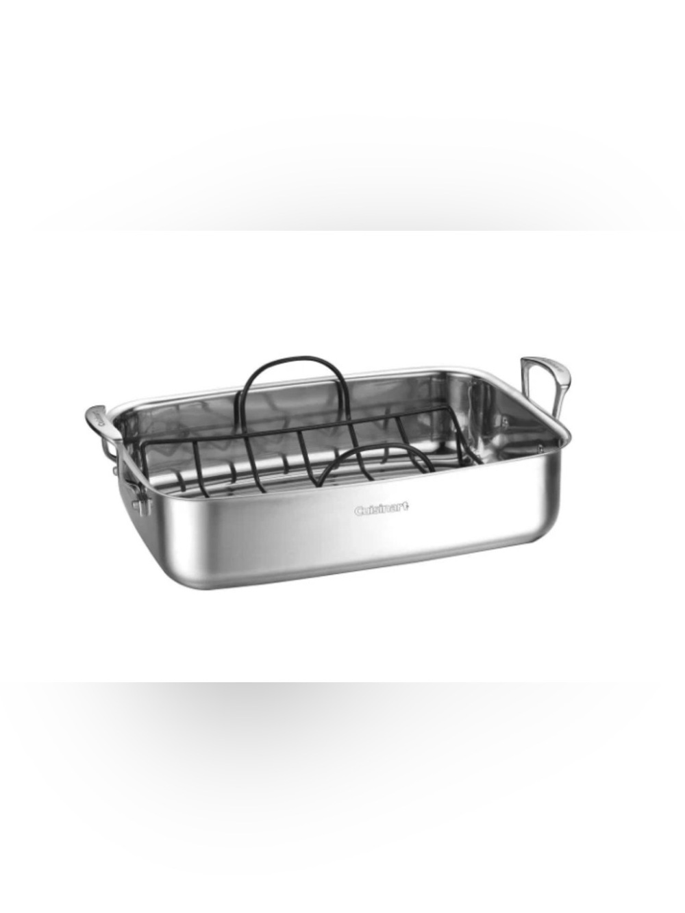 🦃✨ Cuisinart 15" Stainless Steel Roaster w/ Non-Stick Rack 83117-15 NSR Used 1X